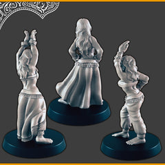 Desert Dancing Girls - DND mini - EC3D Scorching Sands, Desert Miniatures | Human | Inn | Eastern | Female | Dancer | Villager-2