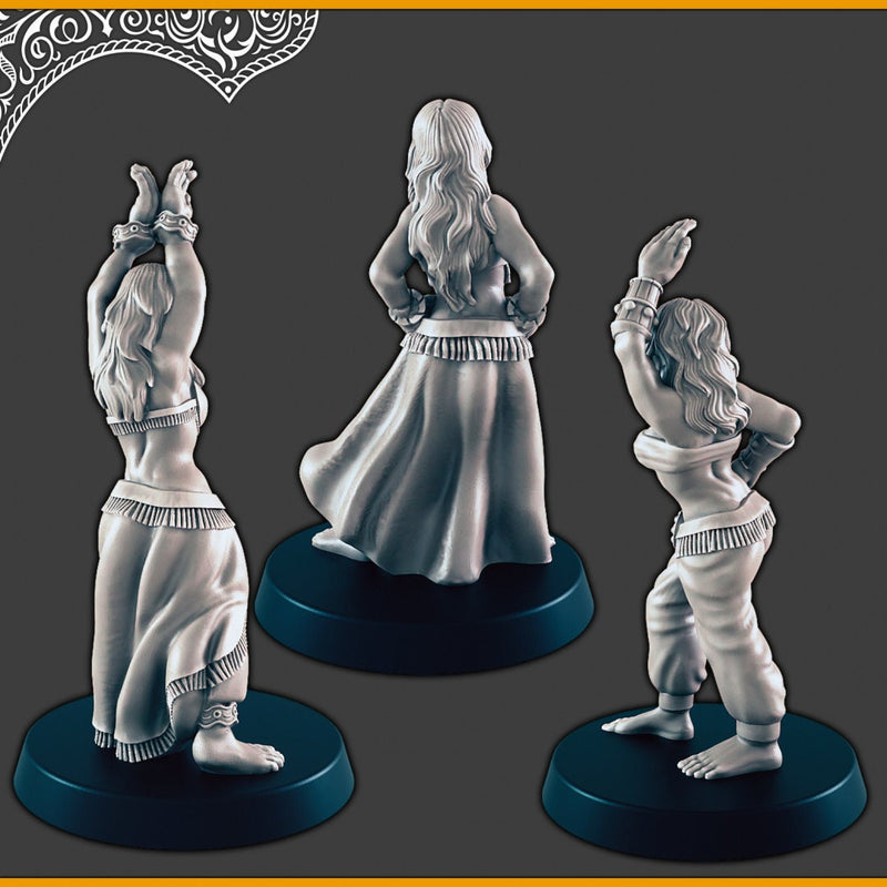 Desert Dancing Girls - DND mini - EC3D Scorching Sands, Desert Miniatures | Human | Inn | Eastern | Female | Dancer | Villager-2