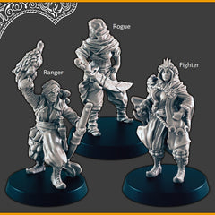 Desert Heroes - DND mini - EC3D Scorching Sands, Desert Miniatures | Human | Inn | Eastern | Female | Male | Rogue | Fighter | Ranger-2