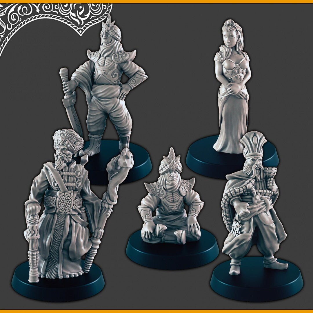 Desert Royals / Nobles -DND mini, EC3D Scorching Sands, Desert Miniatures | Commoner | Eastern | Prince | Princess | Sultan | Vizier | Human-1