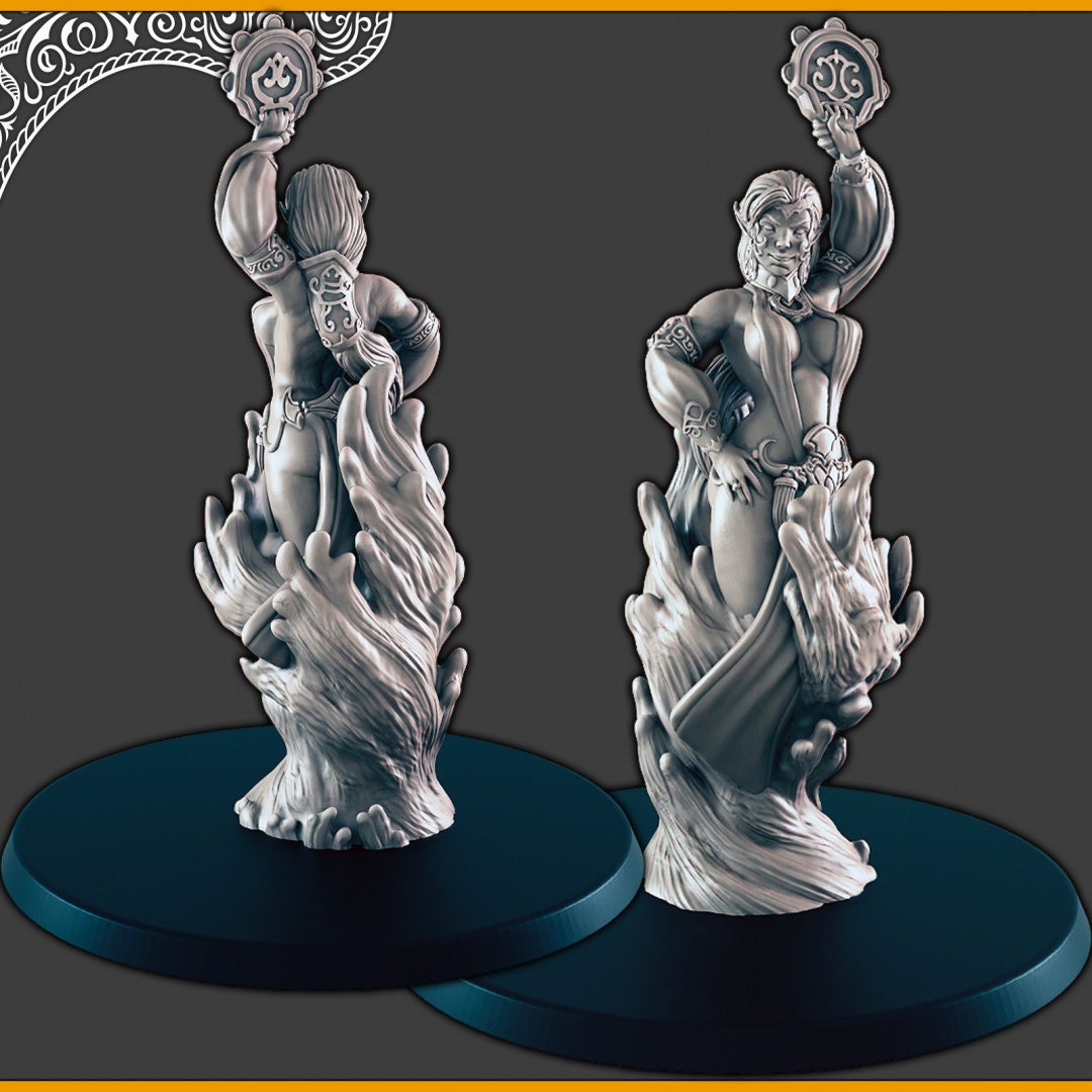 Elemental Djinn - DND mini, EC3D Scorching Sands, Desert Miniatures | Fire | Earth | Water | Air | Genie | Sand | Eastern | Djinni-3