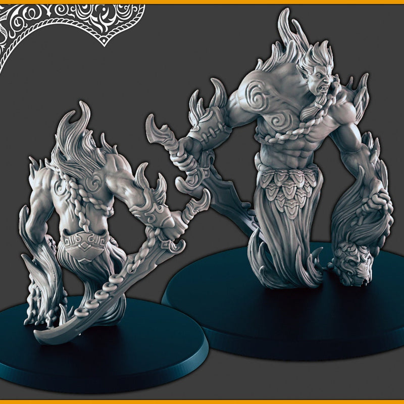 Elemental Djinn - DND mini, EC3D Scorching Sands, Desert Miniatures | Fire | Earth | Water | Air | Genie | Sand | Eastern | Djinni-4