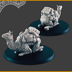 Camels - DND mini, EC3D Scorching Sands, Desert Miniatures | Animal | Pack | Oasis | Eastern | Arabian | Sand | Large | Caravan-2