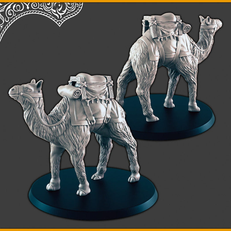 Camels - DND mini, EC3D Scorching Sands, Desert Miniatures | Animal | Pack | Oasis | Eastern | Arabian | Sand | Large | Caravan-4