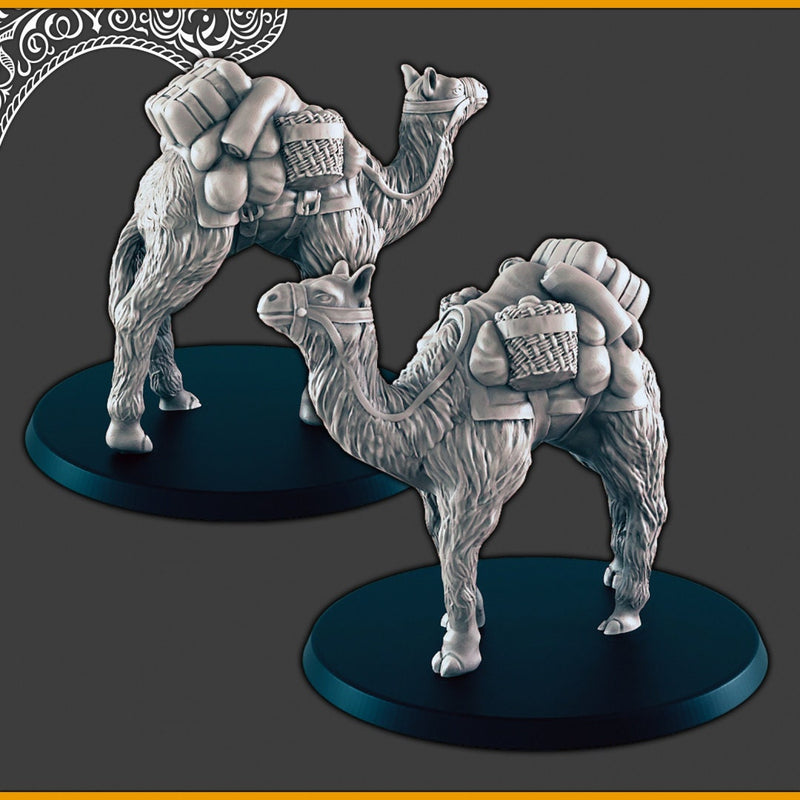 Camels - DND mini, EC3D Scorching Sands, Desert Miniatures | Animal | Pack | Oasis | Eastern | Arabian | Sand | Large | Caravan-5