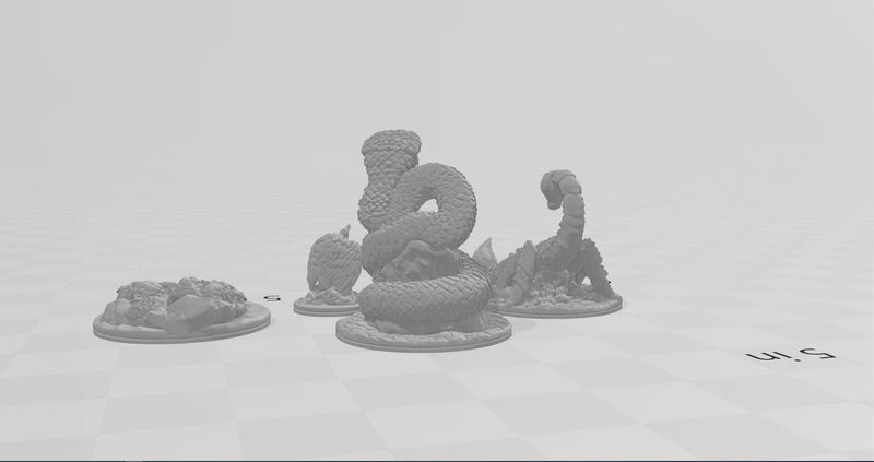Desert Animals - DND mini, EC3D Scorching Sands, Desert Miniatures | Giant Scorpion | Vulture | Scarabs | Beetle Swarm | Viper | Insects-8