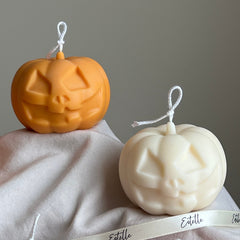 Hand Poured Halloween Pumpkin Candle | Soy Wax Sculptural Candle-4