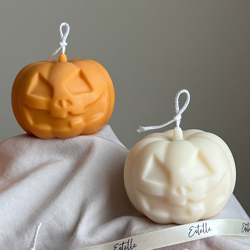 Hand Poured Halloween Pumpkin Candle | Soy Wax Sculptural Candle-4