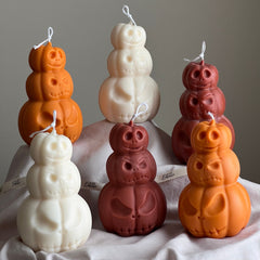 Hand Poured Halloween Pumpkin Candle: Sculptural Soy Wax Decor-1