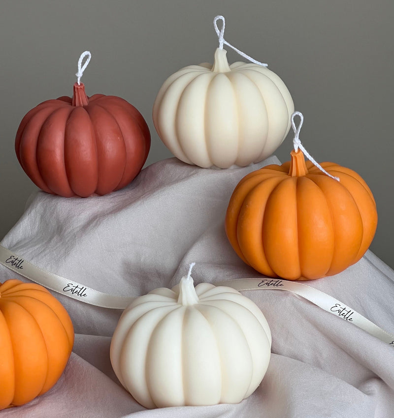 Large Pumpkin Candle: Hand-Poured Soy Wax, Autumn Decor-2
