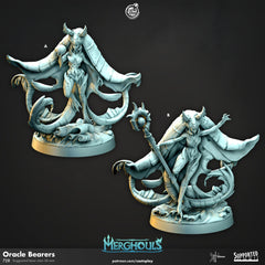 Oracle Bearers - dnd and wargaming miniature - Merfolk, Mermaid, Triton, Pathfinder, Aquatic, Sorcerer, Cleric, Wizard, Underwater, Deep Sea-1