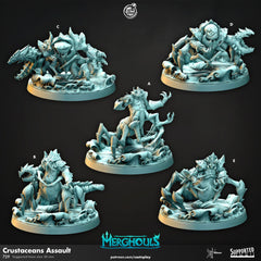 Crustacean Assault - dnd and wargaming miniature - Merfolk, Pathfinder, Aquatic, Crab, Shellfish, Fighter, Monster, Underwater, Deep Sea-1