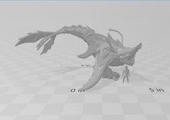 Abyssal Tidehunter - dnd and wargaming miniature - Shark, Animal, Monster, Deep Sea, Pathfinder, Aquatic, Underwater, Gargantuan, Ray-2