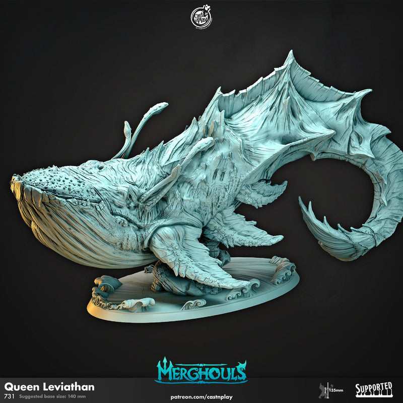 Queens Leviathan - dnd and wargaming miniature - Blue Whale, Animal, Monster, Deep Sea, Pathfinder, Aquatic, Underwater, Gargantuan, Ocean-1