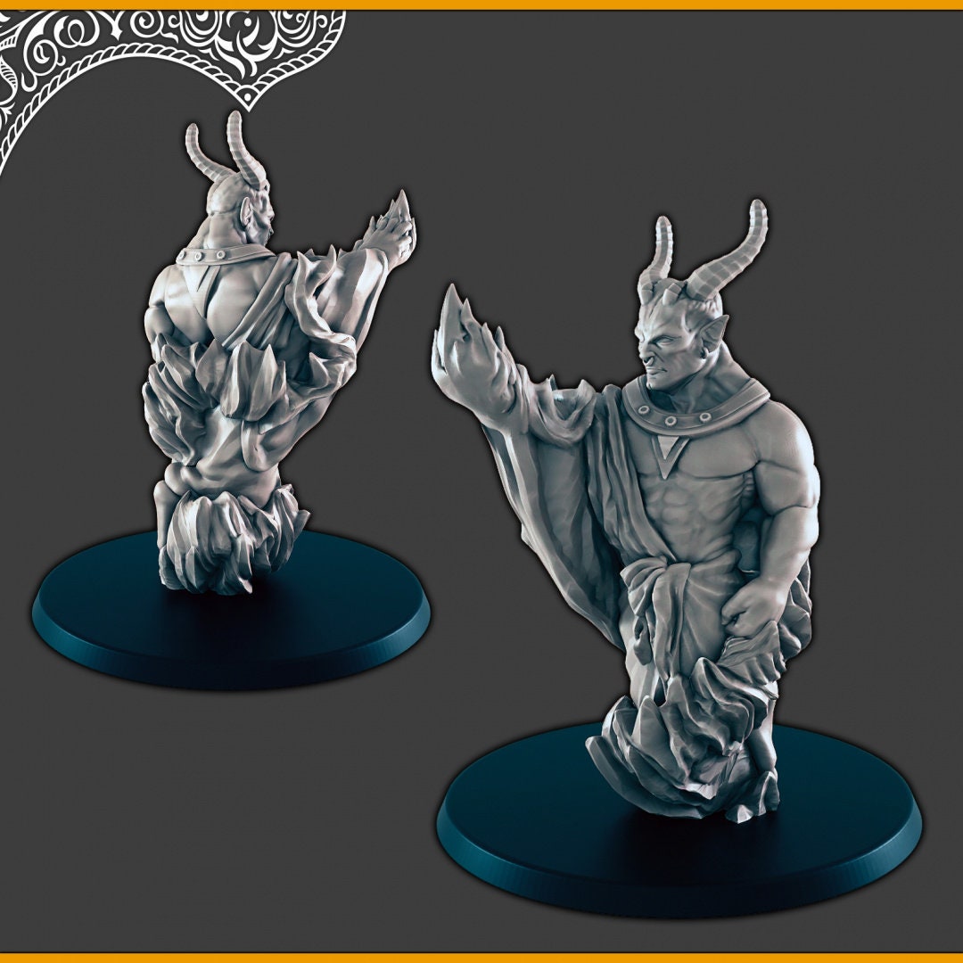 Efreeti -  DND mini, EC3D Scorching Sands, Desert Miniatures | Elemental | Fire | Oasis | Arabian | Dunes | Genie | Djinn | Dao-1