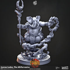 Jusraa Lodos, The All-Pervasive - dnd and wargaming miniature - Elephant, Loxodon, Sorcerer, Wizard, Warlock, Large, Male, Construct Legion-1