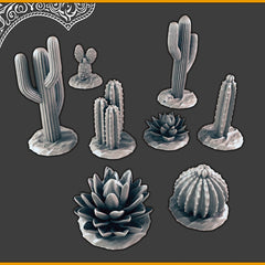 Desert Plants and Cactii - 28mm DND Terrain, EC3D Scorching Sand, Desert Scenery | Cactus | Dunes | Scatter | Pathfinder | Wargaming Oasis-1