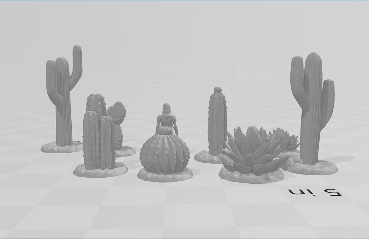 Desert Plants and Cactii - 28mm DND Terrain, EC3D Scorching Sand, Desert Scenery | Cactus | Dunes | Scatter | Pathfinder | Wargaming Oasis-2