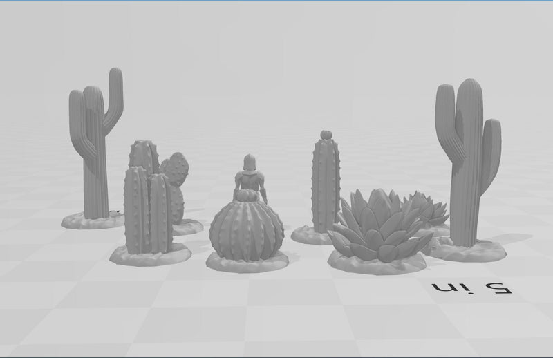 Desert Plants and Cactii - 28mm DND Terrain, EC3D Scorching Sand, Desert Scenery | Cactus | Dunes | Scatter | Pathfinder | Wargaming Oasis-2