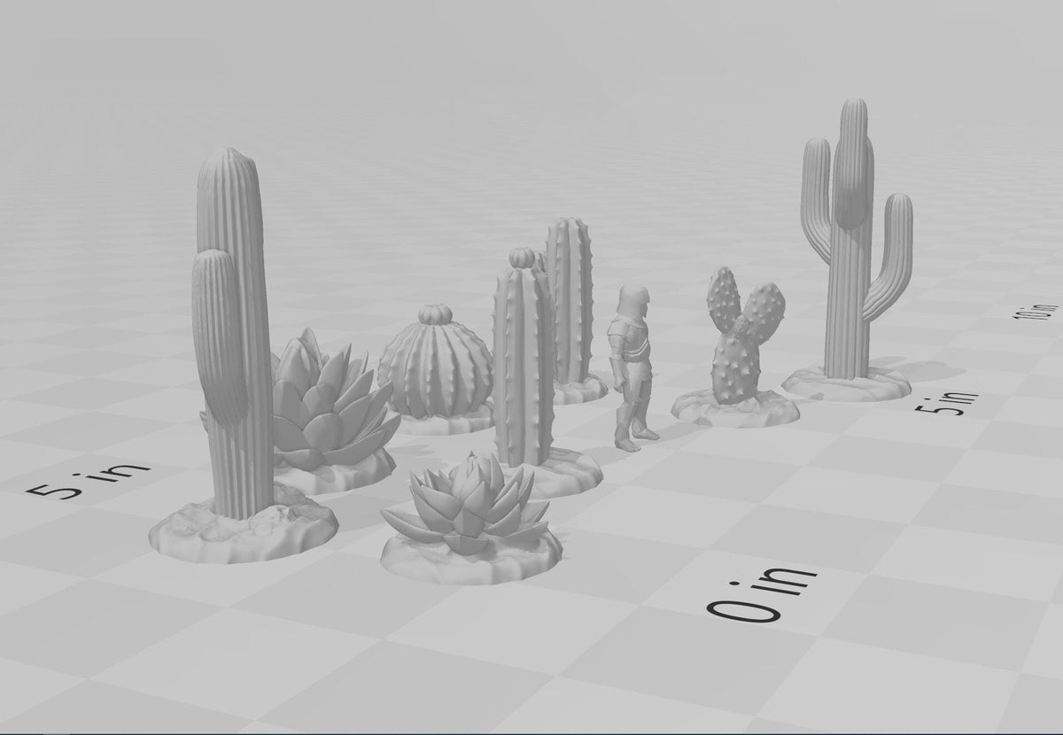 Desert Plants and Cactii - 28mm DND Terrain, EC3D Scorching Sand, Desert Scenery | Cactus | Dunes | Scatter | Pathfinder | Wargaming Oasis-4