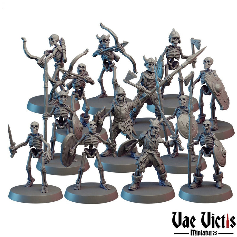 Skeleton Warband 28mm mini set - Vae Victis Miniatures | DnD | Undead | Monster| Necromancer | Pathfinder | TTRPG | Wargaming | Frostgrave-1