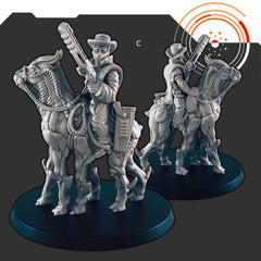 Sci-fi Space Cowboy mini set - EC3D | Legion | Cyberpunk | Starfinder | Scifi | Horse | Steed | Futuristic | Cybernetic | Montana Bones-2