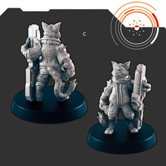 Sci-Fi Ship Members mini set - EC3D | Legion | Cyberpunk | Starfinder | Scifi | Hover Wheelchair | Futuristic | Cybernetic | Rat | Alien-4