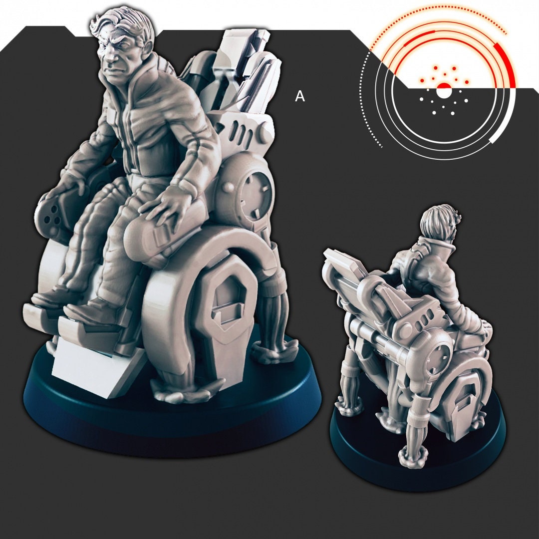 Sci-Fi Ship Members mini set - EC3D | Legion | Cyberpunk | Starfinder | Scifi | Hover Wheelchair | Futuristic | Cybernetic | Rat | Alien-2