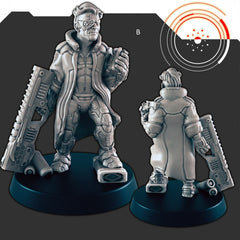 Sci-Fi Ship Members mini set - EC3D | Legion | Cyberpunk | Starfinder | Scifi | Hover Wheelchair | Futuristic | Cybernetic | Rat | Alien-3