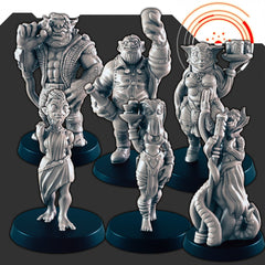 Sci-Fi Cantina Crew mini set - EC3D | Legion | Cyberpunk | Starfinder | Scifi | Futuristic | Cybernetic | Alien | Male | Female-1