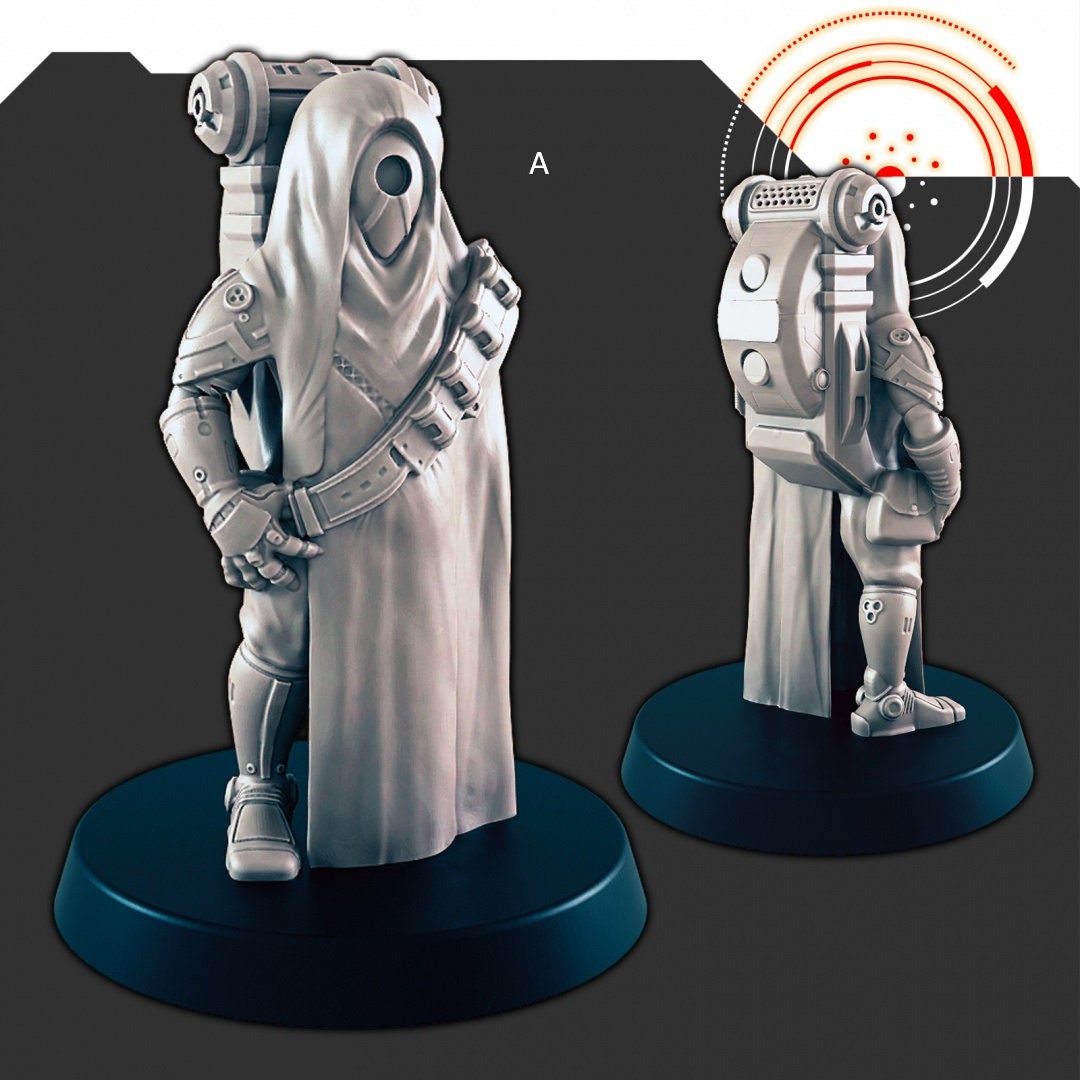 Sci-Fi Alien Civilians mini set - EC3D | Legion | Cyberpunk | Starfinder | Scifi | Futuristic | Cybernetic | Alien | Male | Female-2
