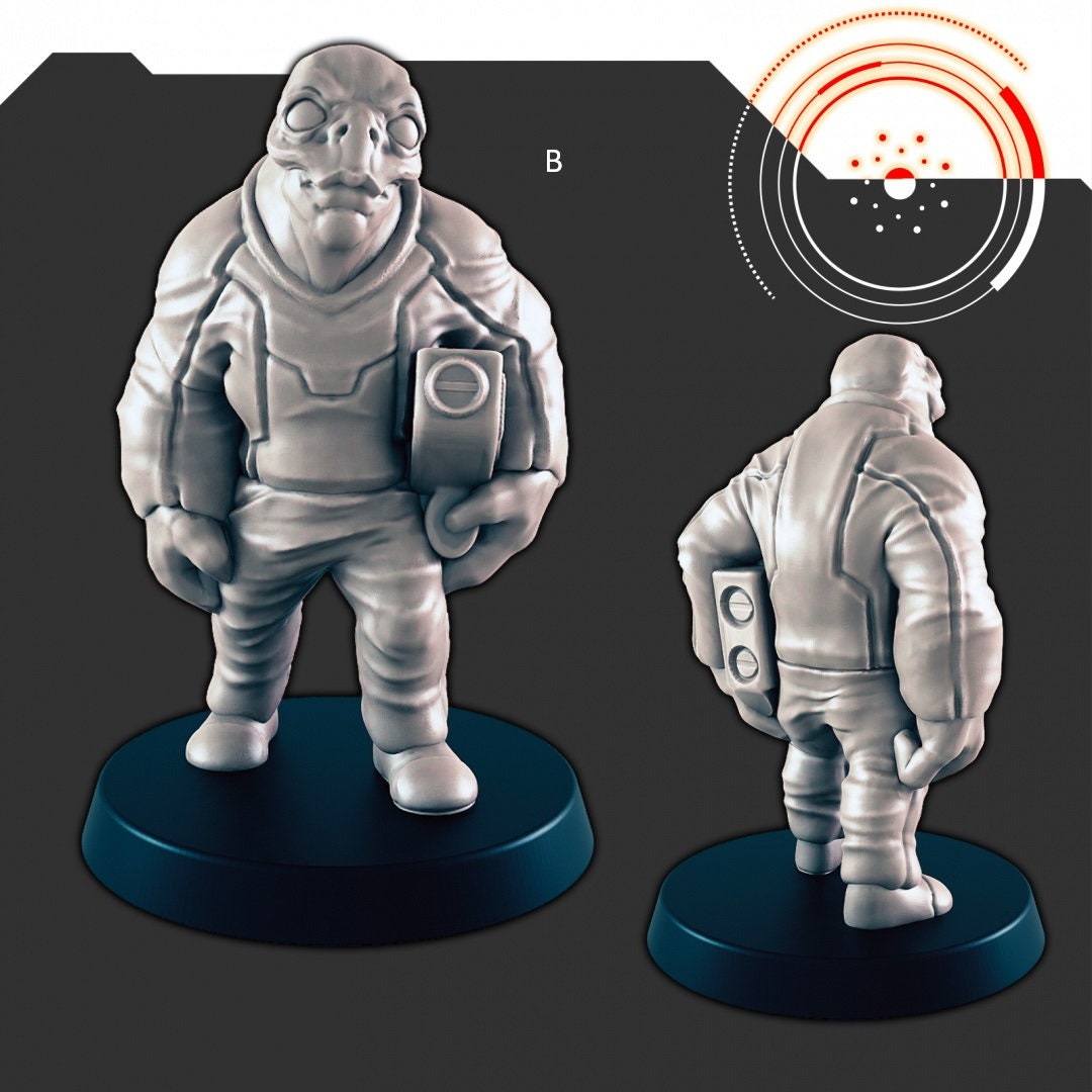 Sci-Fi Alien Civilians mini set - EC3D | Legion | Cyberpunk | Starfinder | Scifi | Futuristic | Cybernetic | Alien | Male | Female-3
