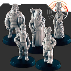 Sci-Fi Alien Civilians mini set - EC3D | Legion | Cyberpunk | Starfinder | Scifi | Futuristic | Cybernetic | Alien | Male | Female-1