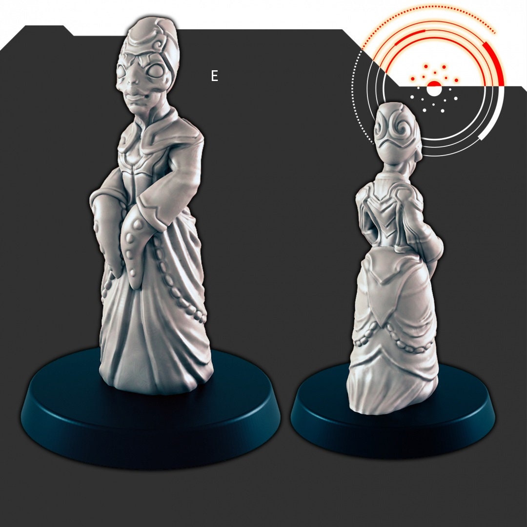 Sci-Fi Alien Civilians mini set - EC3D | Legion | Cyberpunk | Starfinder | Scifi | Futuristic | Cybernetic | Alien | Male | Female-6
