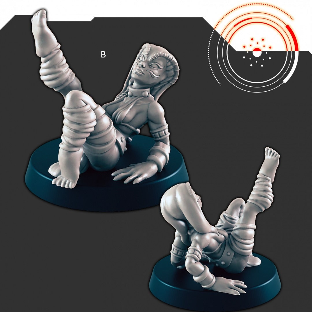 Sci-fi Crime Boss and Dancers mini set - EC3D | Legion | Cyberpunk | Starfinder | Scifi | Futuristic | Cybernetic | Male | Female-3