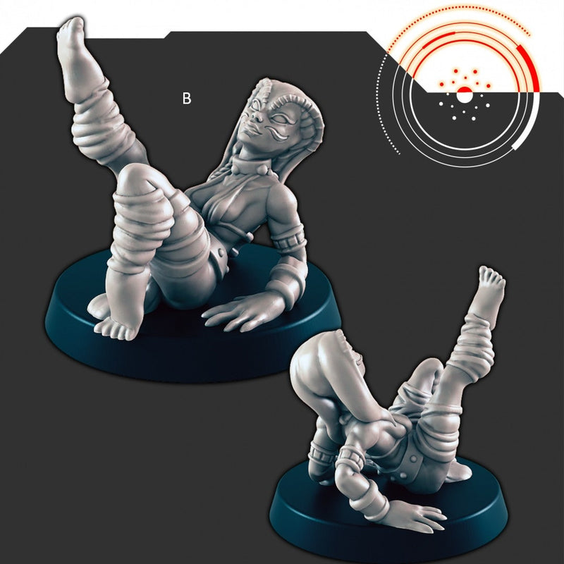 Sci-fi Crime Boss and Dancers mini set - EC3D | Legion | Cyberpunk | Starfinder | Scifi | Futuristic | Cybernetic | Male | Female-3