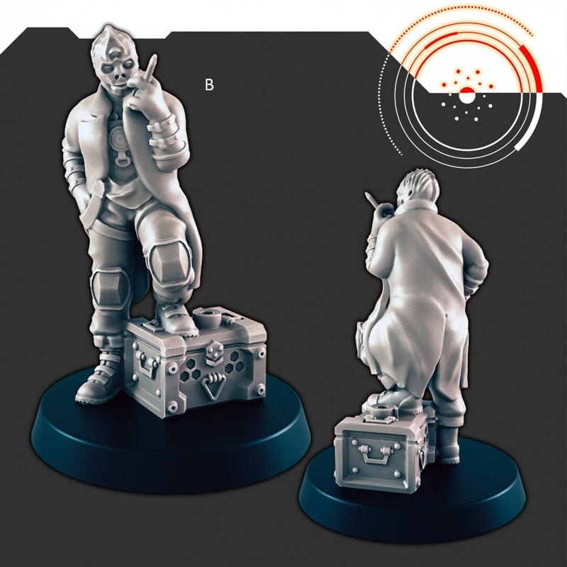 Sci-Fi Dock Workers and Pilots mini set - EC3D | Legion | Cyberpunk | Starfinder | Scifi | Futuristic | Cybernetic | Alien | Male | Female-3