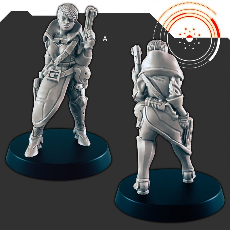 Sci-Fi Badass Ladies mini set - EC3D | Legion | Cyberpunk | Starfinder | Scifi | Cybernetic | Alien | Human | Female | Rogue | Bandit-2