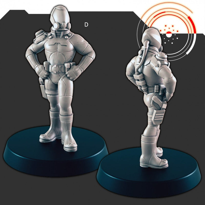 Sci-fi Explorers and Scientists mini set - EC3D | Legion | Cyberpunk | Starfinder | Scifi | Futuristic | Cybernetic | Space | Male | Female-6