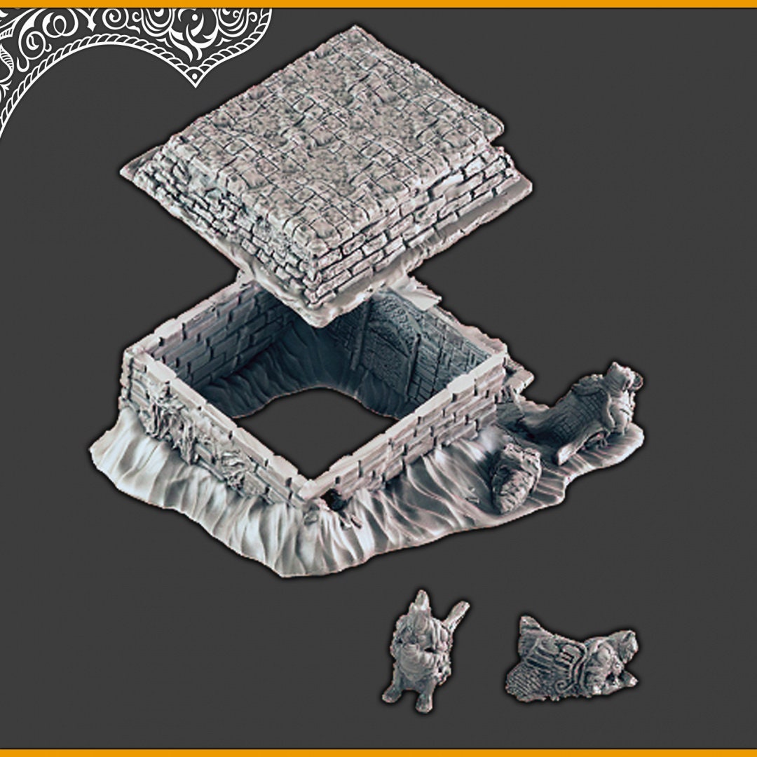 Sinking Tomb  - DND Terrain, EC3D Scorching Sands, Desert Miniatures | Temple | Sand  | Dunes | Scatter Scenery | Pathfinder | Wargaming-2