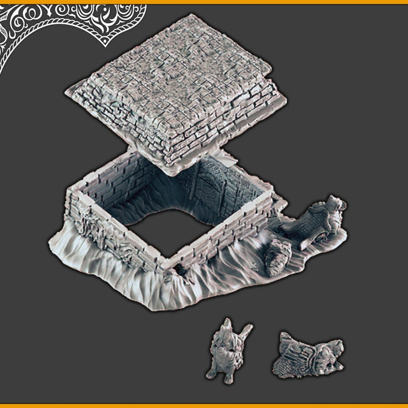 Sinking Tomb  - DND Terrain, EC3D Scorching Sands, Desert Miniatures | Temple | Sand  | Dunes | Scatter Scenery | Pathfinder | Wargaming-2