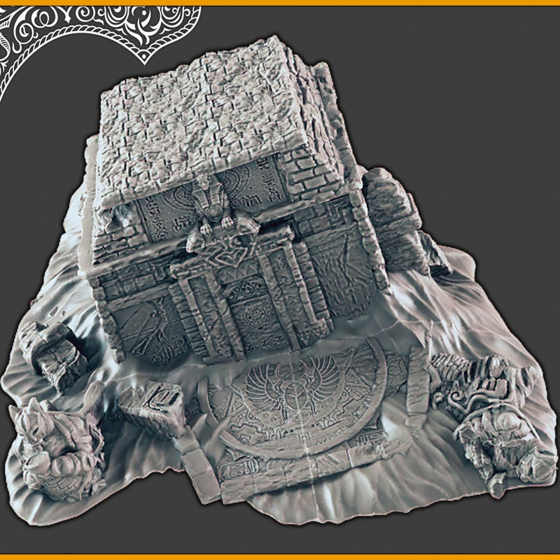 Sinking Tomb  - DND Terrain, EC3D Scorching Sands, Desert Miniatures | Temple | Sand  | Dunes | Scatter Scenery | Pathfinder | Wargaming-1