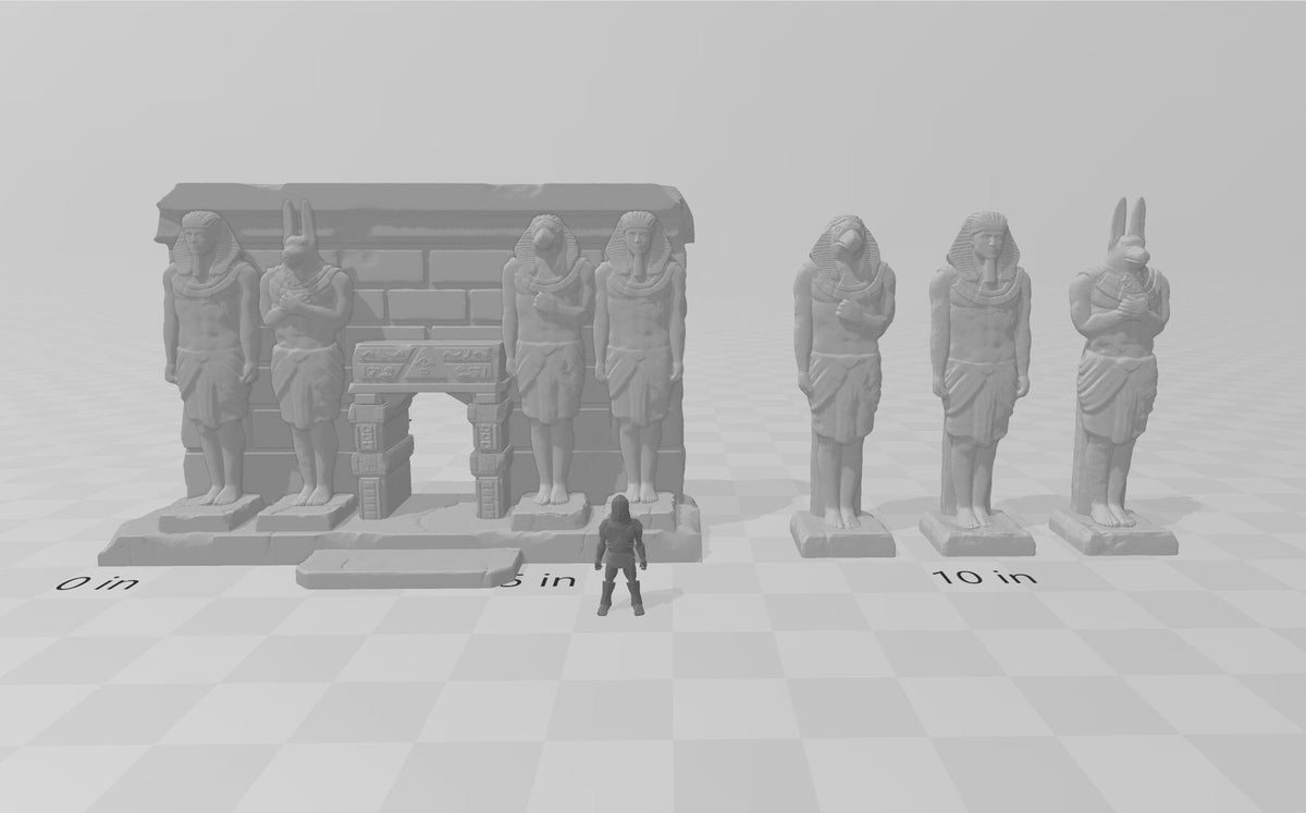 Egyptian Temple Facade / statues - DND and Wargaming Terrain, EC3D - Desert Miniatures | Temple | Sand | Dunes, Scatter Scenery, Pathfinder-4