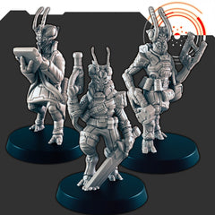 Sci-fi Insectoid Aliens mini set - EC3D | Legion | Cyberpunk | Starfinder | Scifi | Futuristic | Alien | Scientist | Explorer | Warrior-1