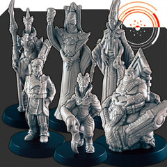 Sci-Fi Galactic Council mini set - EC3D | Legion | Cyberpunk | Starfinder | Scifi | Alien | Futuristic | Cybernetic | Human | Male | Female-1