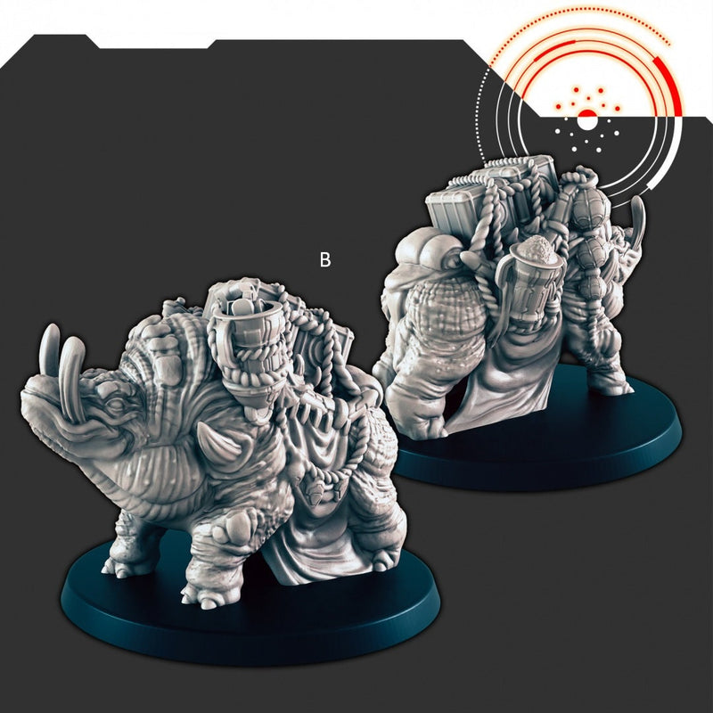 Sci-Fi Alien Beast-of-Burden Uscon mini set - EC3D | Legion | Cyberpunk | Starfinder | Scifi | Futuristic | Alien | Mount |-3