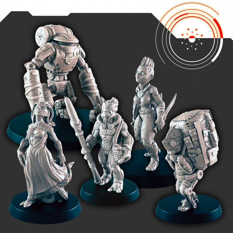 Sci-fi TITUS X mini set - EC3D | Legion | Cyberpunk | Starfinder | Scifi | Futuristic | Cybernetic | Alien | Human | Male | Female | Robot-1