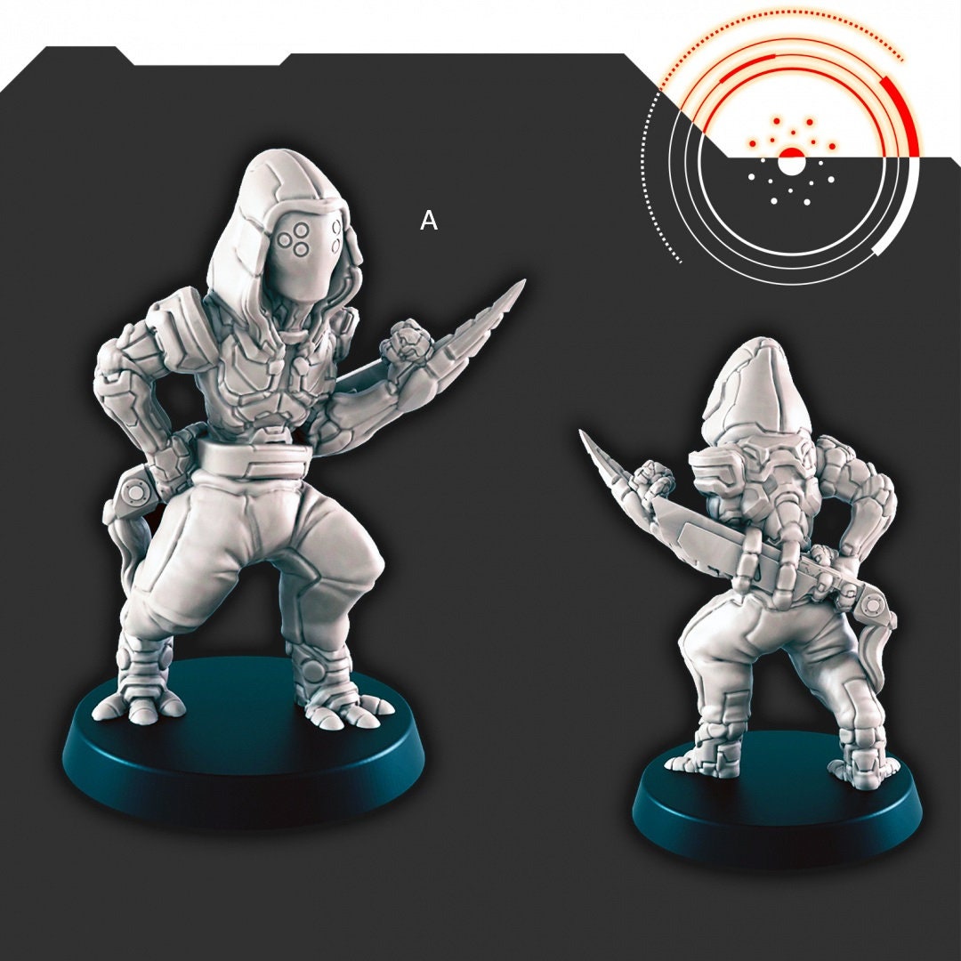 Sci-fi Assassins mini set - EC3D | Legion | Cyberpunk | Starfinder | Scifi | Futuristic | Alien |-2