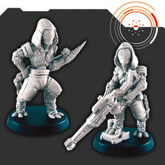 Sci-fi Assassins mini set - EC3D | Legion | Cyberpunk | Starfinder | Scifi | Futuristic | Alien |-1