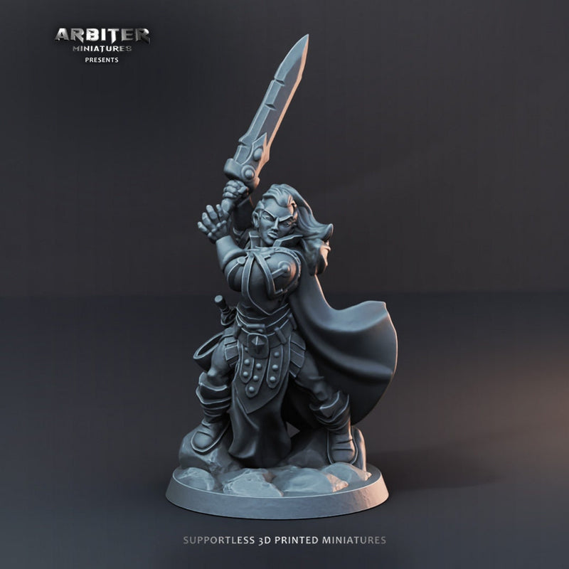 DnD Miniature Party Set 7 - 28mm Adventuring Group - Sorcerer | Fighter | Paladin | Rogue | Barbarian | Pathfinder 2E | DnD 5E | Mini Set-5